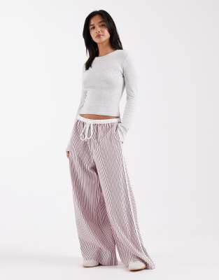 Asos Petite Asos Design Petite Crinkle Tipped Pull On Pants With Tie In Pink
