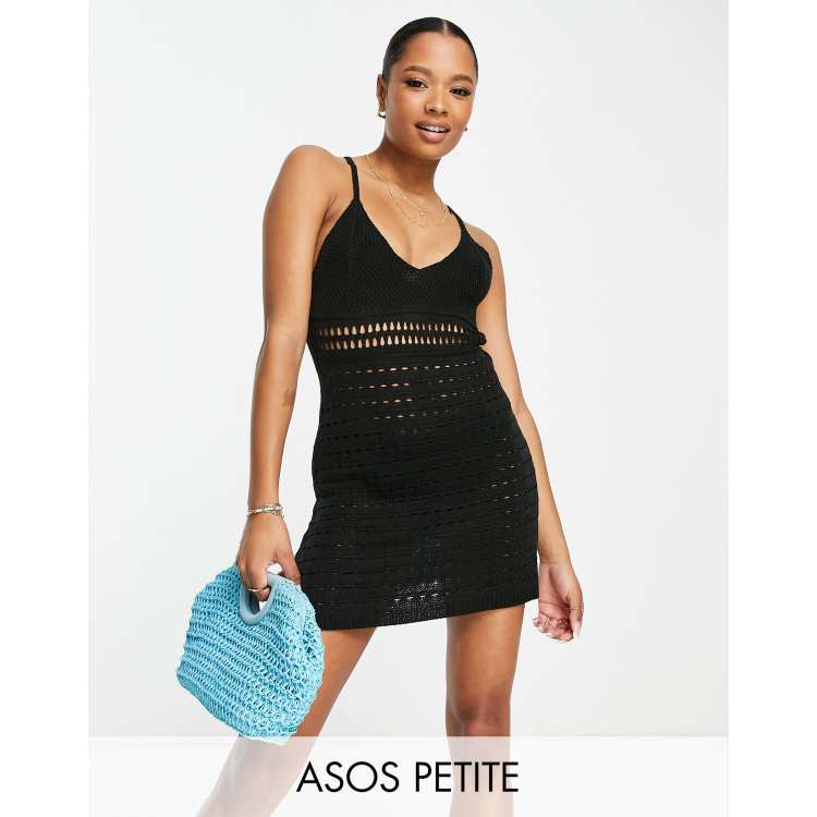 ワンピース Heart crochet mini dress black ANDMARY】Heart crochet mini dress