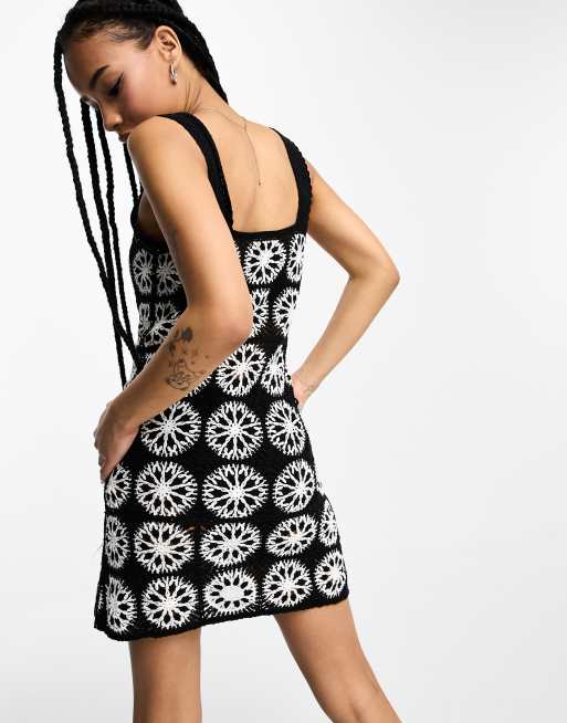 ワンピース Heart crochet mini dress ANDMARY】Heart crochet mini dress