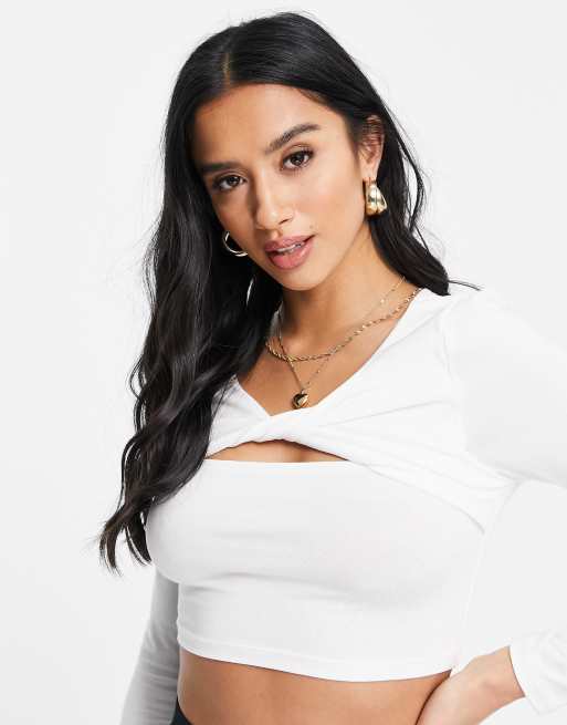 Crop Top Femme Blond+ Blonde – Manches Longues, Noir Et Or, Cordon, Taille 12