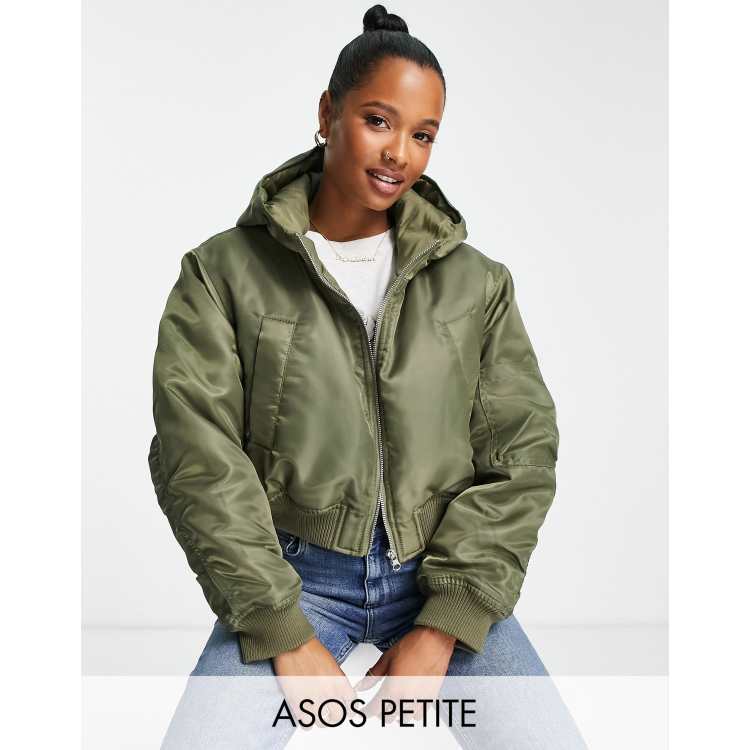 Women's hooded hot sale bomber jacket