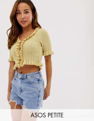 ruffle cropped cardigan