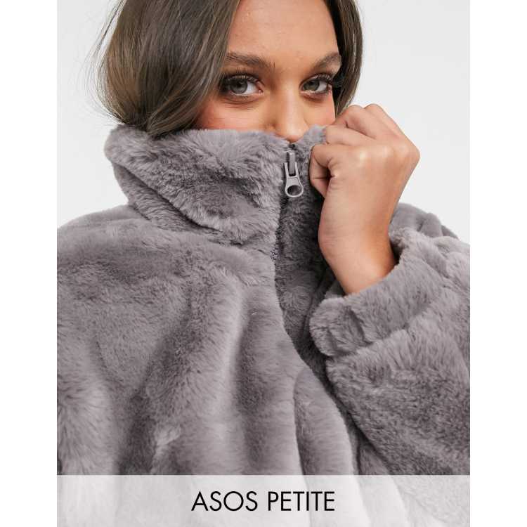 Asos grey outlet fur coat