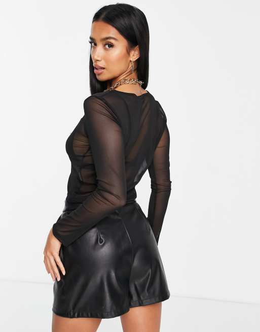 Asos black best sale mesh top