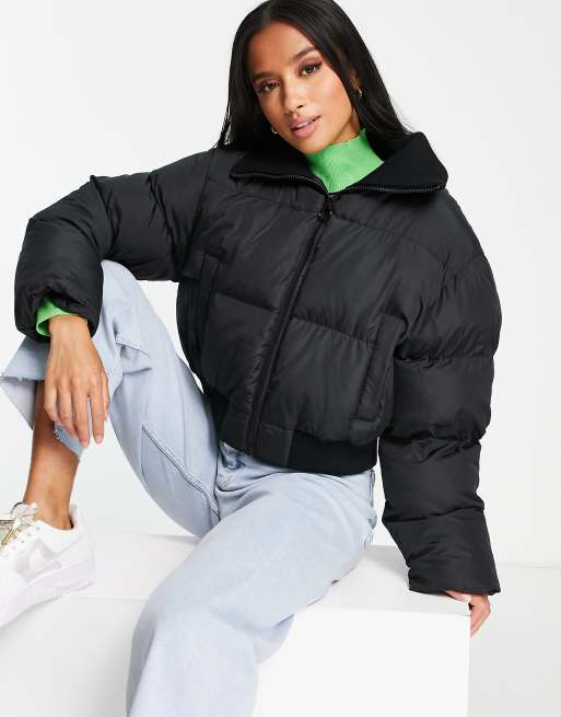 Puffer jacket cropped outlet black