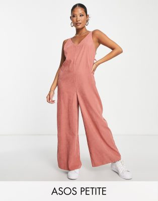 ASOS DESIGN Petite cupro ring back detail jumpsuit in peach - ASOS Price Checker