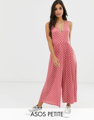 polka dot petite jumpsuit