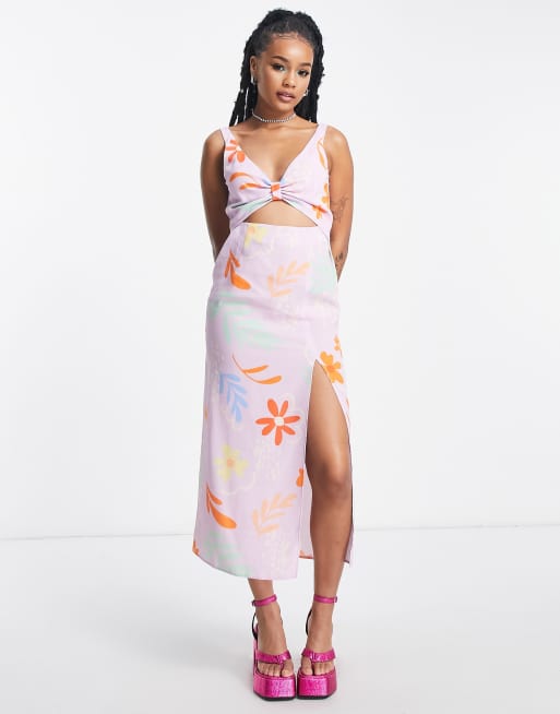 Cut out knot dress sale