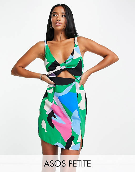 Asos Women Clothing Dresses Party Dresses Mini dress with cut-out in bright 