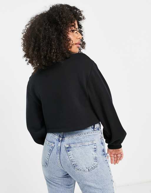 ASOS DESIGN Petite – Czarna bluza z golfem o pudełkowym kroju, 2 z 4