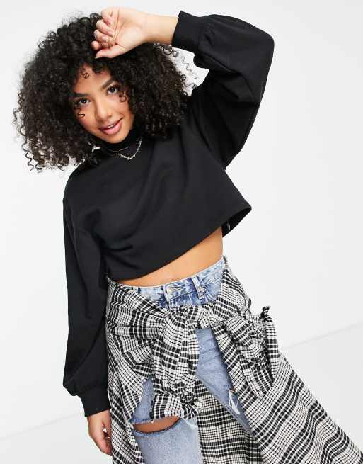ASOS DESIGN Petite – Czarna bluza z golfem o pudełkowym kroju, 4 z 4