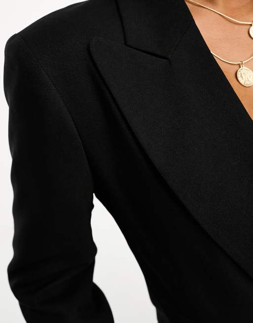 ASOS DESIGN Petite – Czarna marynarka o wydłużonym fasonie, 2 z 4