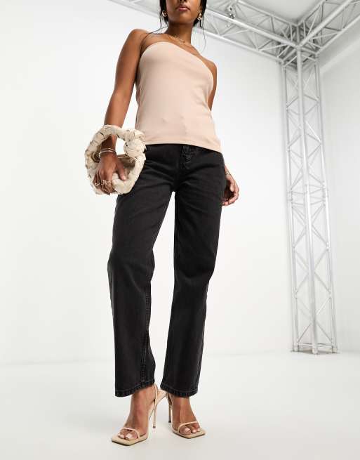ASOS DESIGN Petite – Czarne jeansy o prostym kroju w stylu lat 90. , 3 z 5