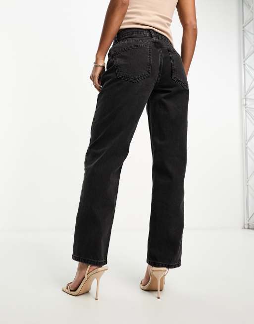 ASOS DESIGN Petite – Czarne jeansy o prostym kroju w stylu lat 90. , 5 z 5