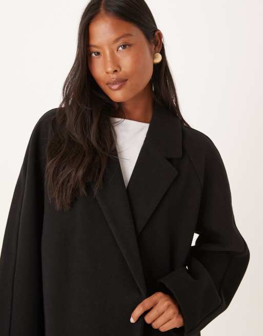 ASOS DESIGN Petite – Czarny płaszcz, 3 z 4
