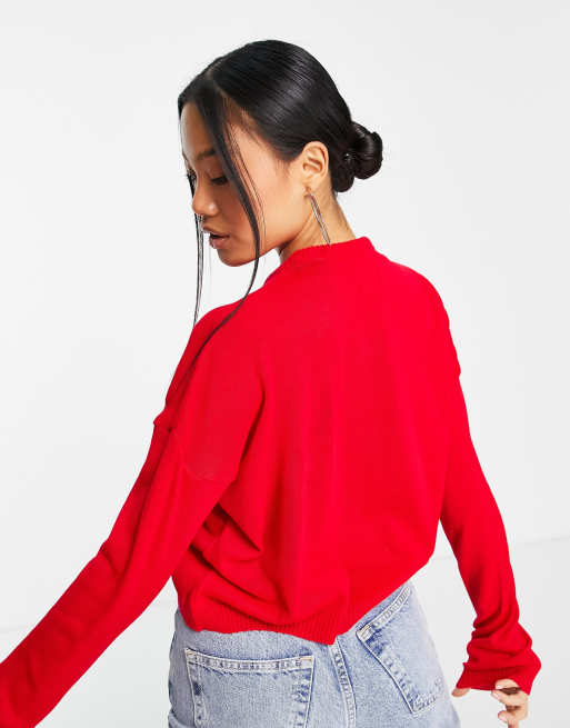 ASOS DESIGN Petite – Czerwony świąteczny sweter z napisem „Merry Christmas”, 2 z 4