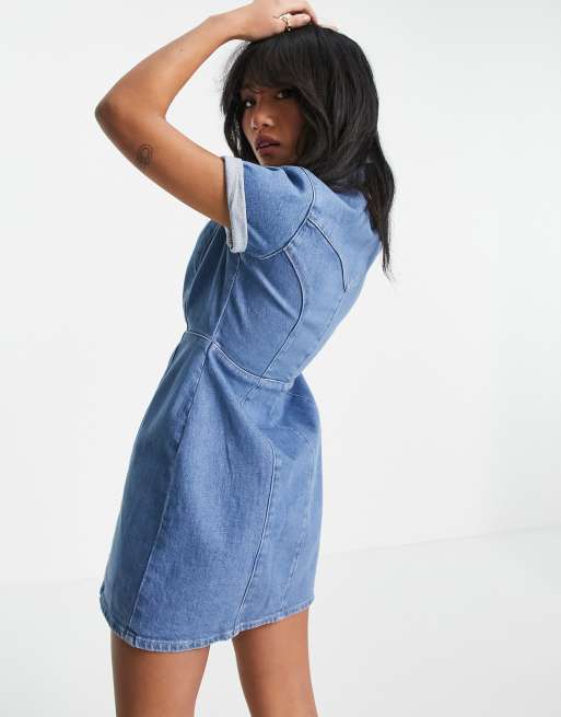 Asos petite cheap denim dress