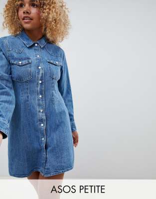 petite denim shirt dress