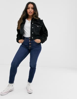 asos borg denim jacket