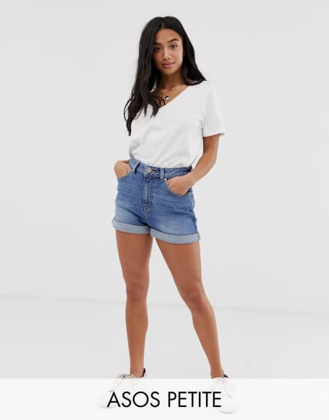 ASOS DESIGN Petite denim Ritson mom shorts