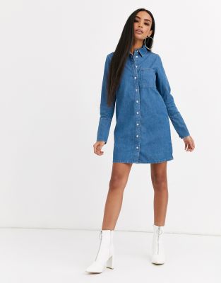 petite denim shirt dress