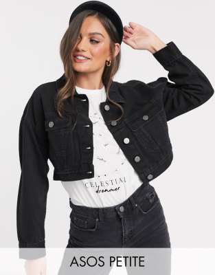 petite black denim jacket