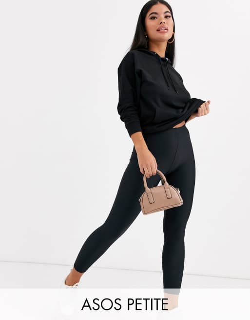 ASOS DESIGN Petite leggings with high waist in black