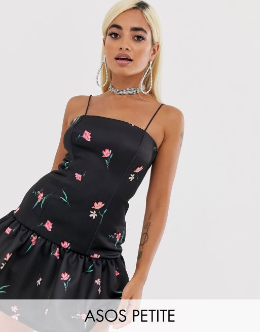 ASOS DESIGN Petite ditsy floral pep hem mini skater