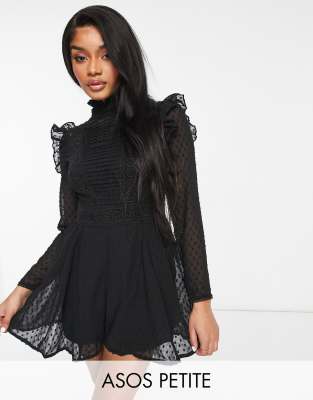 black high neck playsuit