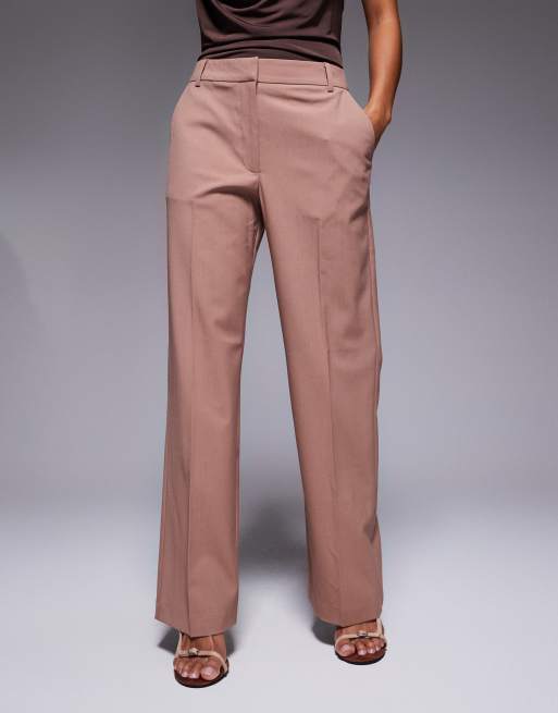 ASOS DESIGN Petite – Dopasowane spodnie o prostym kroju w kolorze mokki, 5 z 5
