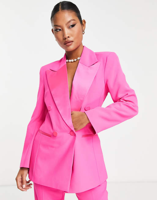 Pink double shop breasted blazer