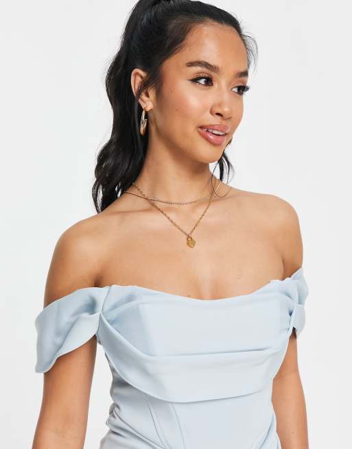 Pale blue best sale bardot top