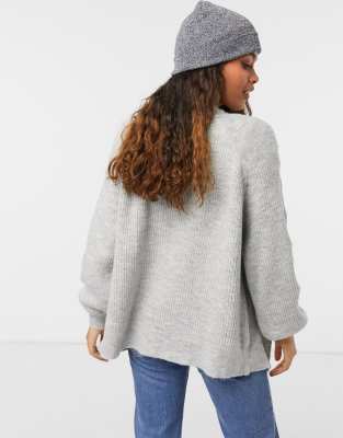 grey boxy cardigan