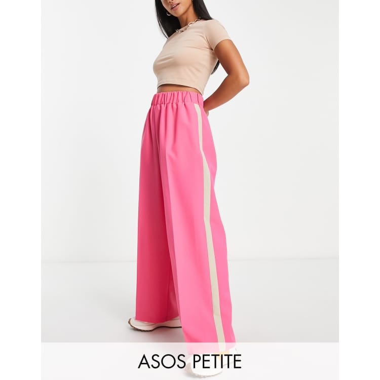 Pants with Side Slit and Elastic Waistband - Pink Polynesia