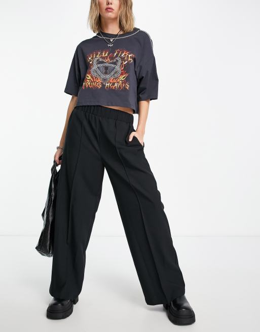 ASOS Cigarette Trousers With Elastic Waist in Black for Men