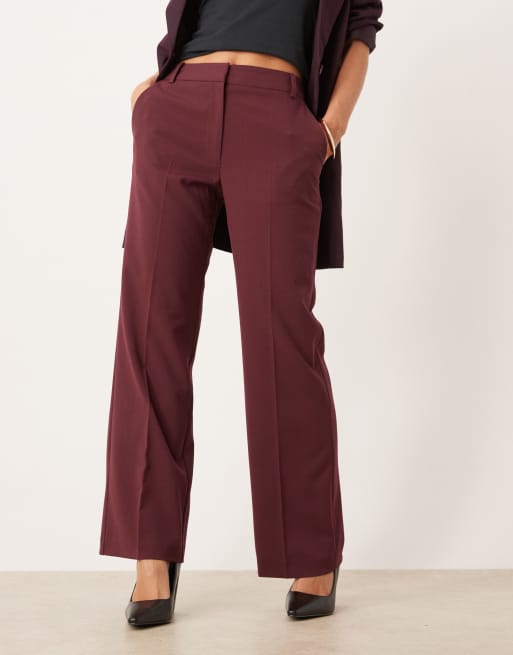 ASOS DESIGN Petite – Elegante, schmal geschnittene Hose in Maulbeerrot mit geradem Schnitt, 5 von 5
