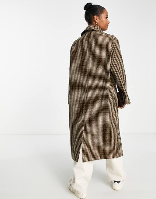 ASOS DESIGN Petite – Eleganter, karierter Boyfriend-Mantel aus Wollmix, 2 von 4