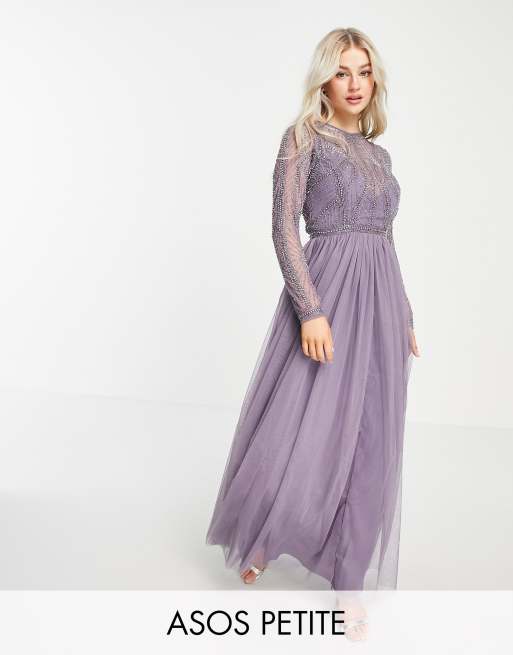 Lilac long dress with hot sale sleeves