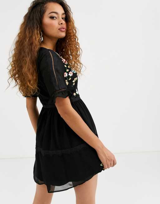 Asos petite embroidered dress hotsell