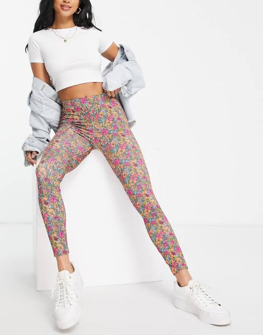 ASOS DESIGN Petite exclusive legging in pink floral print