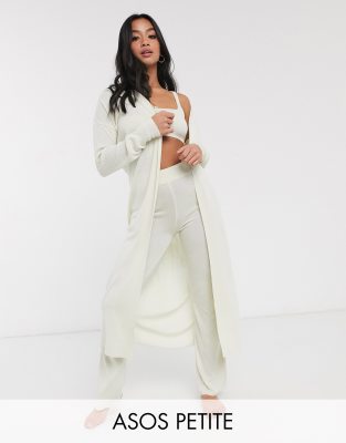 ASOS DESIGN Petite exclusive lounge 3 piece set cami pants and cardigan