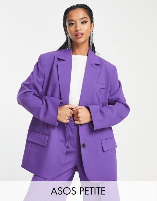 ASOS DESIGN Petite extreme oversized suit blazer in purple