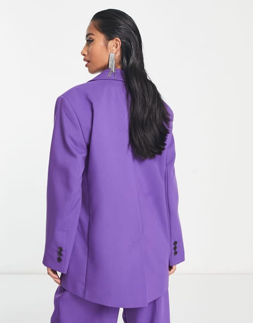 ASOS DESIGN Petite relaxed suit pants in purple