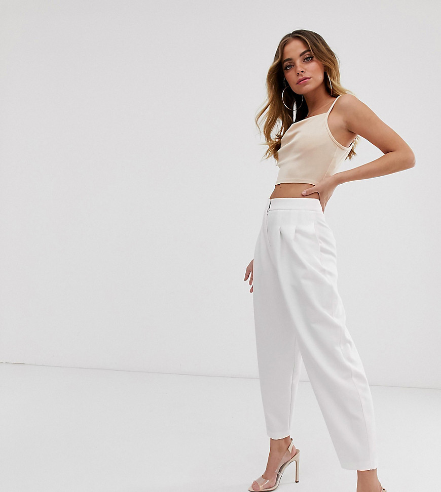 ASOS DESIGN Petite extreme tapered 80s trousers in white