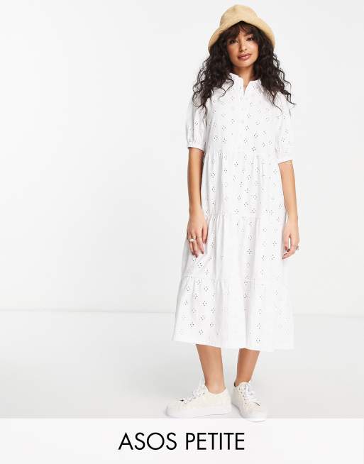 Asos petite white dress best sale