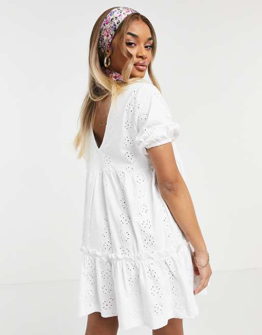 Asos white eyelet dress sale