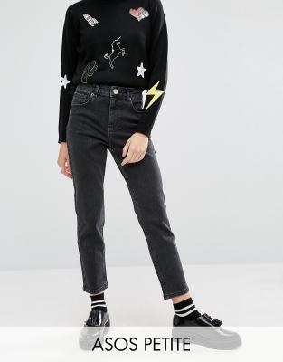 asos mom jeans black