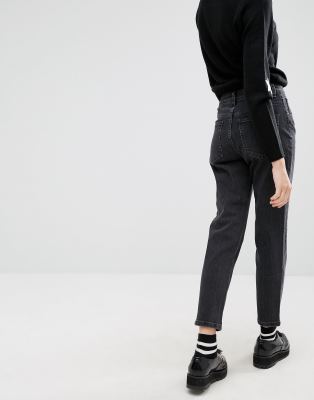 black slim mom jeans