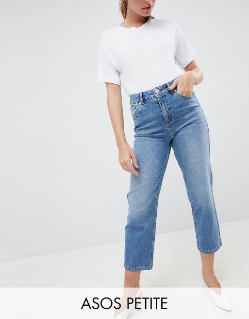 Blue Stonewash High Waisted Straight Leg Jeans | SilkFred