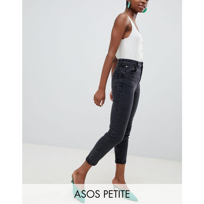 Donna Jeans slim DESIGN Petite - Farleigh - Mom jeans slim a vita alta nero slavato